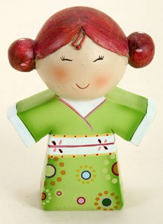 Figurine femme chinoise céramique 11 cm pour une touche de poésie et d'évasion