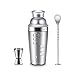 Cocktail Shaker Set Ensemble à Cocktail Shaker Cocktail Shaker Ensemble de barre en acier inoxydable Set de cocktail Shakers avec guide de recette de rotation Guide des outils d'outils Martini intégré