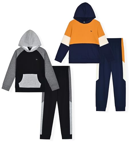 TONY HAWK Boys Jogger Sets for Kids 2 Pack Fleece Hoodie and Pull-On Sweatpants...
