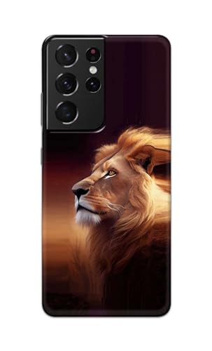 Image of PRINTFIDAA Printed Hard Back Cover Case for Samsung Galaxy S21 Ultra 5G Back Cover (Danger Lion) -112