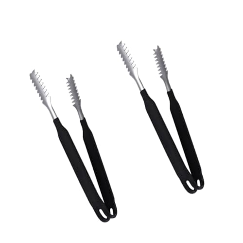 KICHOUSE 1set Non Stainless Steel Serving Tongs with Toothed Resistant Food Clip for Ice Sugar Appetizers for Home Party Kitchen Use Black 2pcs