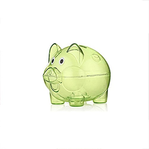 Preisvergleich Produktbild Qinghengyong Transparente Kunststoff-Geld-Einsparung-Kasten-Kas... Bank-Cartoon-Schwein-Shaped Grün