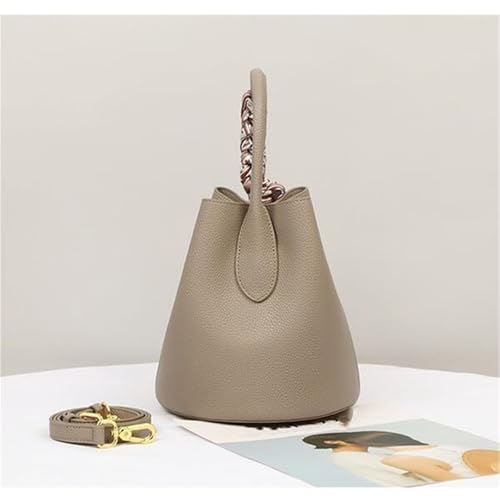 Women's Leather Bucket Bag Handbag Shoulder Crossbody Bag Sundries Bag With Removable Shoulder Strap2