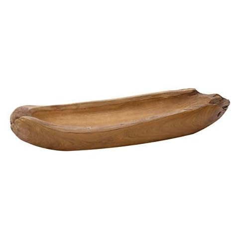 Brillibrum Design Teakholz Exklusive Dekoschale aus einem Stück Teak Schale Natur Holzschale Handarbeit unbehandelt Cover