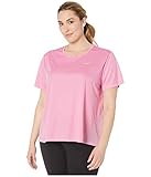 Technologie dri-fit Nike W Nk Miler Top Ss Plus T-shirt Femme, magic flamingo/Magic flamingo/(reflective silv), 1X