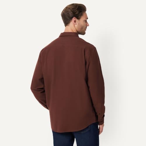 Image of Amazon Essentials Men's Regular Fit Long-Sleeve Flannel Shirt, Soft Brushed Cotton, Lightweight yet Warm