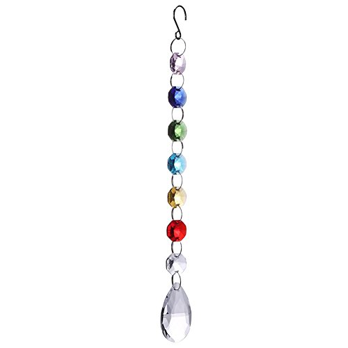 Lookthenbuy Pendentif octogonal coloré avec perles octogonales en cristal