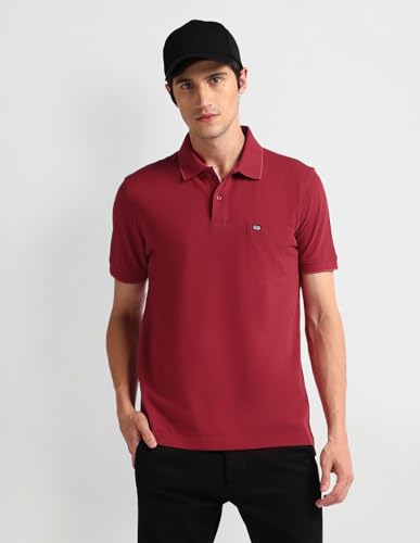 Image of Arrow Men's Solid Regular Fit Polo Shirt