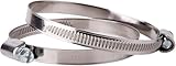 (Pack of 2) Stainless Steel Hose Clamps, Adjustable Clamps, Worm Gear, Adjustable Diameter 2.36-3.14