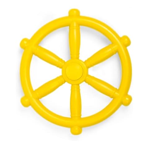 Barcaloo Kids Playground Pirate Ship Wheel – Yellow Jungle Gym Steering Wheel for Swing Set, Childrens Steering Wheel Simulation Toy, Pirate Ship Steering Wheel Toys for Toddlers. Wheel Playset Cover