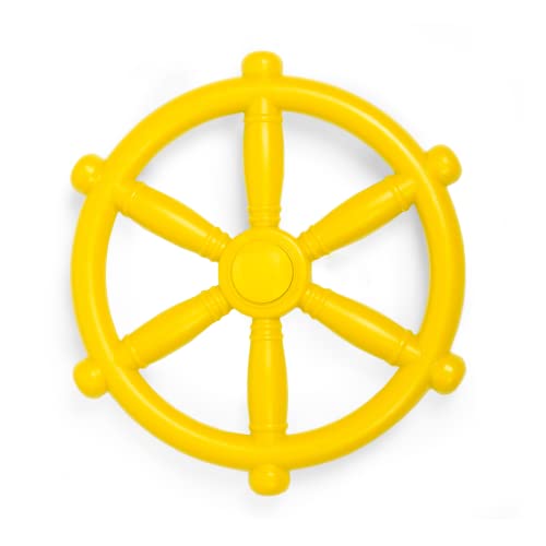 Barcaloo Kids Playground Pirate Ship Wheel – Yellow Jungle Gym Steering Wheel For Swing Set, Childrens Steering Wheel Simulation Toy, Pirate Ship Steering Wheel Toys For Toddlers. Wheel Playset #TOP5