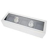 caja relojes Caja de reloj 5 rejillas Estufado Barniz Caja de almacenamiento de la caja de exhibición del reloj Reloj de la joyería Pulsera Pantalla de visualización Caja de la tapa de cristal(blanco)
