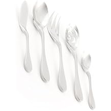 KNORK Original Forged Series Duo Finish 18/0 Stainless Steel 5-Piece Serving Set - Frosted Handle with Shiny Chrome Head