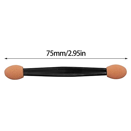 JUN-H 100 Stück Dual Ended Ovale Make up Lidschatten Bürsten Einweg Lidschatten Applikator Doppelseitige Schwammaufträger Geeignet für Frauen und Mädchen, die Täglich Make-up Verwenden