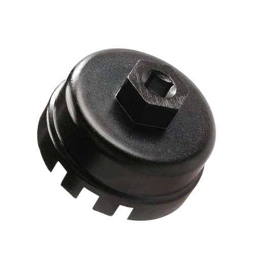 Icyfond Oil Filter Wrench, 64mm 14 Flute Oil Filter Removal Tool, Oil Filters Housing Removal Wrench for 2.5-5.7L Engine with Cartridge Style, Compatible with 4 Runner, RAV4, Highlander (Black)
