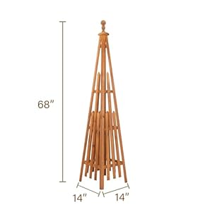 Wooden Obelisk Trellis The Ideal Support for Indoor and Outdoor Gardens, Perfect for Tomatoes, Cucumbers, and Climbing Plants,Can Also be Used as a Background Decoration Wooden Obelisk Trellis The Ideal Support for Indoor and Outdoor Gardens Perfect for Tomatoes Cucumbers and Climbing PlantsCan Also be Used as a Background Decoration