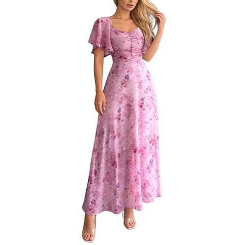 Robe cocktail style bohème fleurie et fluide pour femme