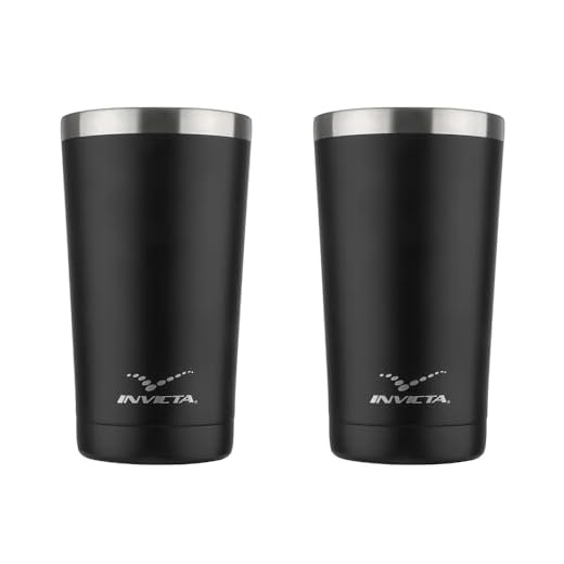 Kit com 2 Copos Térmicos 500ml Preto Fosco Invicta