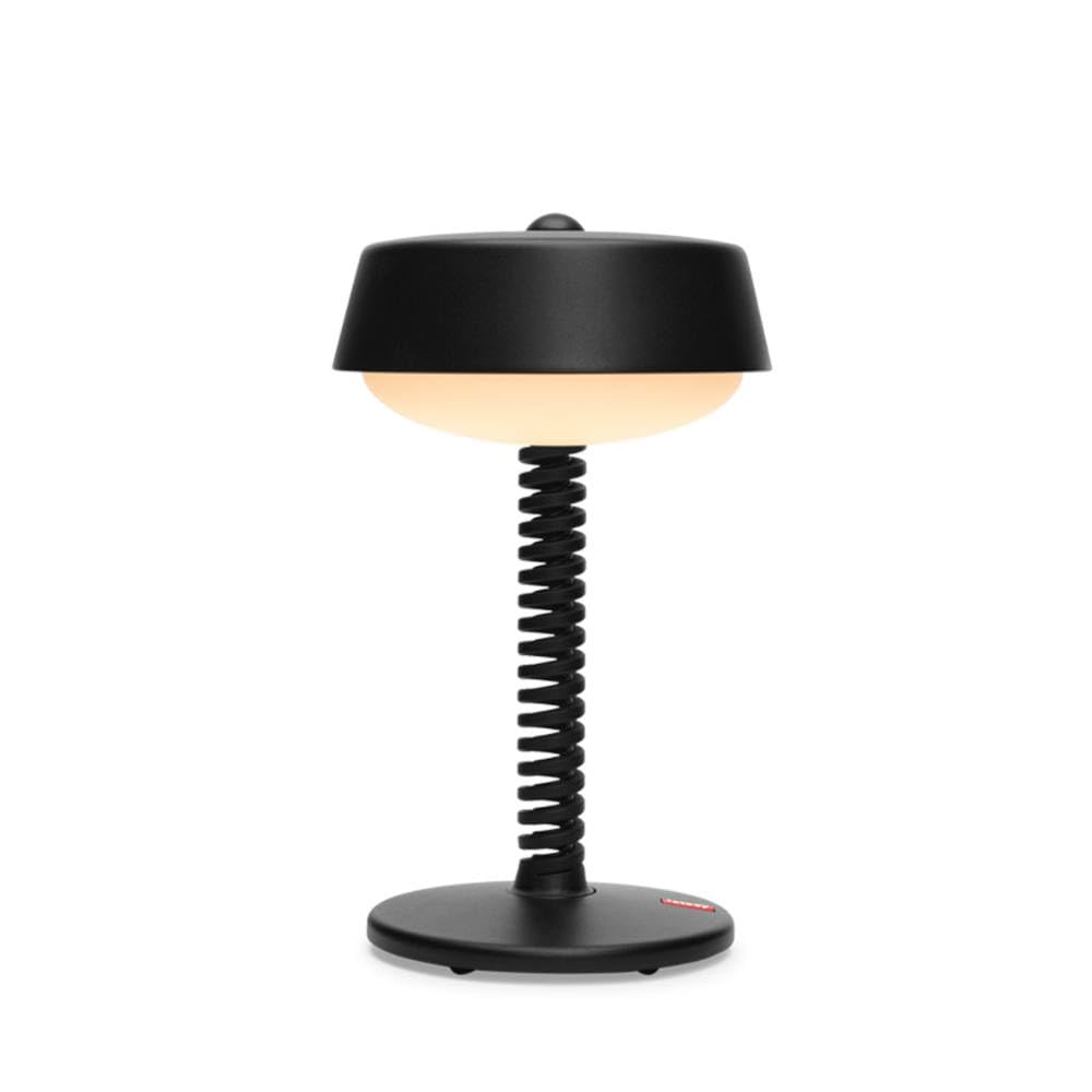 Fatboy Lámpara de mesa dormitorio - Lámparas de noche - Lámparas laterales para salón - Lámpara táctil - Luz LED inalámbrica y regulable - Bellboy negro | Lámpara de noche inalámbrica variable, luz de libro interior para dormitorio, salón u oficina, recar