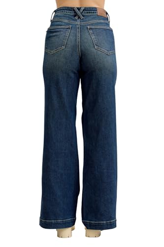 Judy Blue Womens Jeans - High Waisted Retro Wide Tummy Control Front Welt Pockets2
