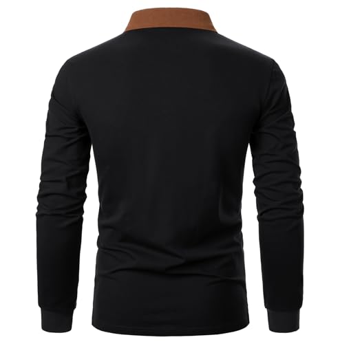 STTLZMC Polo para Hombre Manga Larga Casual Básico Clásico Golf Deporte Camiseta de Algodón con Bolsillo miniatura 3