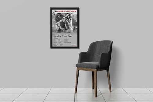 Image of BLINKART lil baby - Harder Than Ever Wall Photo Frames | Wall Art for Bedroom, Living Room, Studio or Office | Album Cover Print with Spotify Song Link QR Code | Gift for Fans - 8x12 In