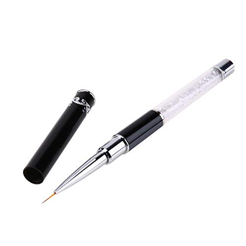Nail Brush Nail Art Painting Brush Pen Rhinestone Crystal Acrylic Handle Carving Liner - (Color: Black)