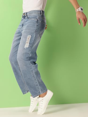 Image of THIRD QUADRANT Baggy Jeans for Men || Khaki Jeans || Jean Pant for man (in, Numeric, 30, Regular, Khakhi)