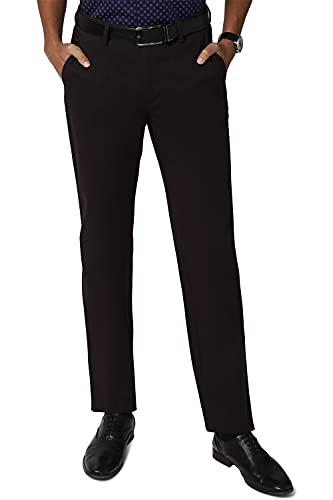 Image of Peter England Men's Mid Rise Slim Fit Formal Trousers