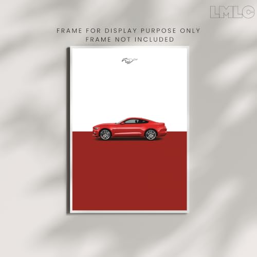 Image of Live Mad Live Crazy Ford Mustang GT Portrait Single Wall Paper Poster, A3 Size, 16.5L X 11.7W Inches Unframed Art Prints - Home, Bedroom, Living Room & Decor - Aesthetic, Matt Finish, Frame Not Included