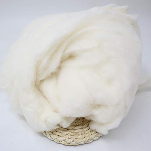 Ivie Organic Luxury Cotton Batting Fiber Natural White For Stuffing (Combed Cotton 1Lb) #TOP2