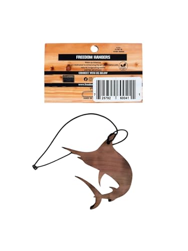 Image of Freedom Hanger - Sailfish Car Air Freshener -All Natural Wood Air Freshener - Car Odor Eliminator - Made in USA- Chemical Free