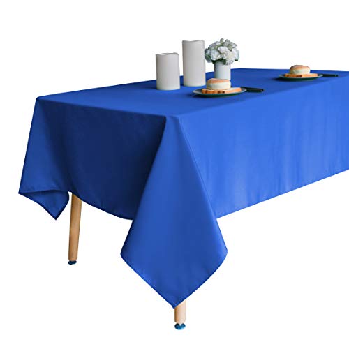 Image of Obstal 210GSM Rectangle Table Cloth, Royal Blue, 60 x 120 Inch | Water Resistance Microfiber Tablecloth, Decorative Fabric Table Cover for Outdoor and Indoor Use