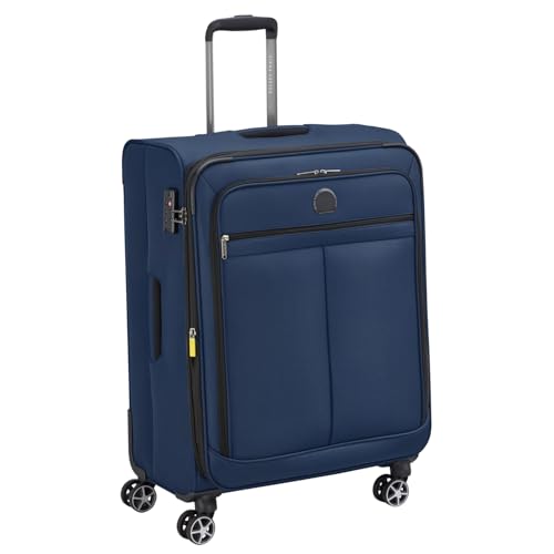 Image of DELSEY PARIS Priscilla 70 CM Medium Polyester 8 Wheels Blue Expandable Softside with Global Warranty 2 Years Trolley Bag /Suitcase /Lugguage