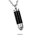 HooAMI Mens Womens Stainless Steel Bullet Pendant Chain Necklace,Black Silver,3.4cmx8mm