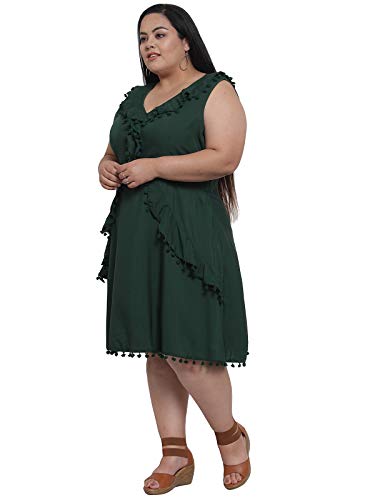 Image of Flambeur Women's Crepe Fit and Flare Knee-Length Casual Dress