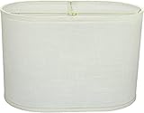 Aspen Creative 37051A Transitional Oval Hardback Shaped Spider Construction Lamp Shade in Off-White Linen Fabric, 16 1/2' wide (9 1/2' + 16 1/2') x (9 1/2' +x 16 1/2') x 11'