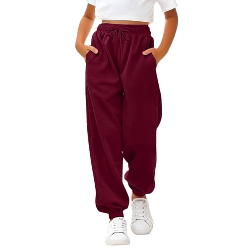Girls Sweat Pants Y2k Cinch Bottom Baggy Casual Pants Elastic Waist Athletic Joggers Aesthetic School Trousers