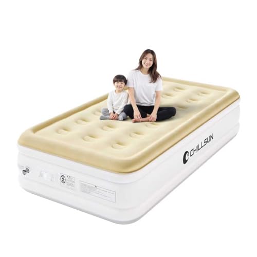 CHILLSUN 電動エアーベッド シングル サイズ 耐荷重350kg エアーマットレス キャンプ 電動ポンプ内蔵 極厚 膨脹式 折り畳み 収納袋付き 長さ190×幅99×厚さ40