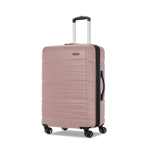 Image of Samsonite Evolve SE Hardside Expandable Spinner Luggage, Rose Gold, Checked-Medium Spinner, Evolve Se Hardside Expandable Luggage With Double Spinner Wheels