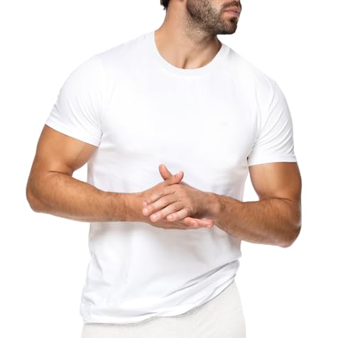 Body Glove Mens 3 Pack Micro Modal T Shirts, Cool Plain Undershirts and Gym Tshirts, Multipack White Tees2