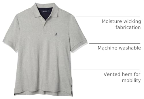 Image of Nautica Men's Classic Fit Short Sleeve Dual Tipped Collar Polo Shirt