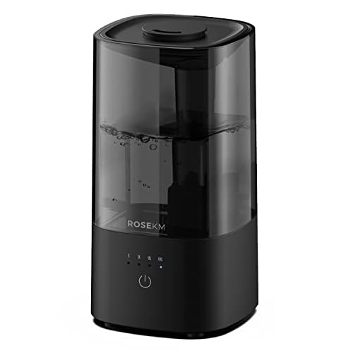 Humidifiers for Bedroom, 2.0L Cool Mist Humidifier for Home Plant and Baby Nursery, Quiet Ultrasonic Humidifier with 360° Nozzle, Auto Shut-Off, Filterless, Black