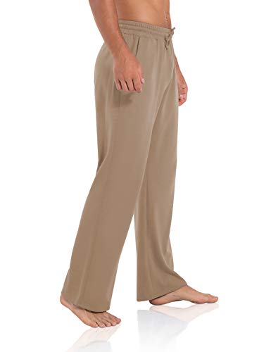 Image of Agnes Urban Men's Joggers Sweatpants Open Bottom Straight Leg Casual Loose Fit Running Athletic Jersey Pants with Pockets