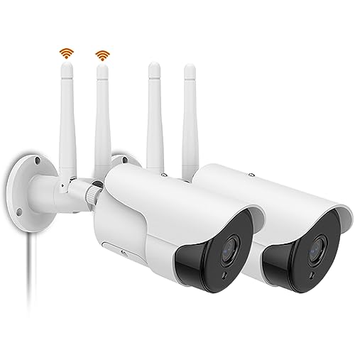 (2K 3.0MP & Audio bidirectionnel) sans Fil Extérieur Caméra de sécurité, 3.0MP WiFi Maison IP Balle Caméra de Surveillance, Vision Nocturne, Imperméable, Stockage de Cartes Cloud et TF