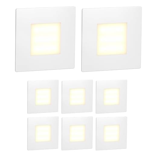 SN-TEC Bedienstab/Ziehstab / Ziehhaken für Bodentreppen und Oberlichter, Stab 100cm aus Holz und Haken aus Stahl 4 ledscom.de LED Treppen-Licht FEX Treppen-Leuchte, weiß, eckig, 8,5x8,5cm, 230V, warmweiß, 8 Stk.
