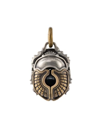 COPPERTIST.WU Scarab Pendant Necklace – Creative & Unique Design, Customizable Energy Stone, Brass & White Bronze, Spiritual Gift for Him/Her