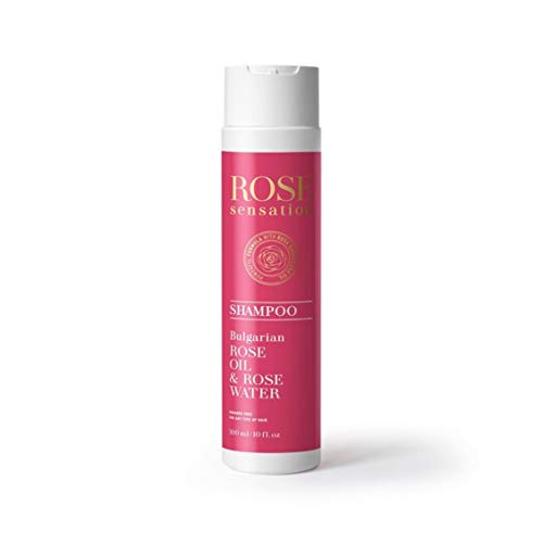 Rose Sensation Hydrating Shampoo for Sensitive Scalp - Bulgarian Rose Water Shampoo No Sulfates No Parabens, Premium Rose Shampoo for Healthy Hair, Cruelty Free Gentle Shampoo for Women, 10 oz