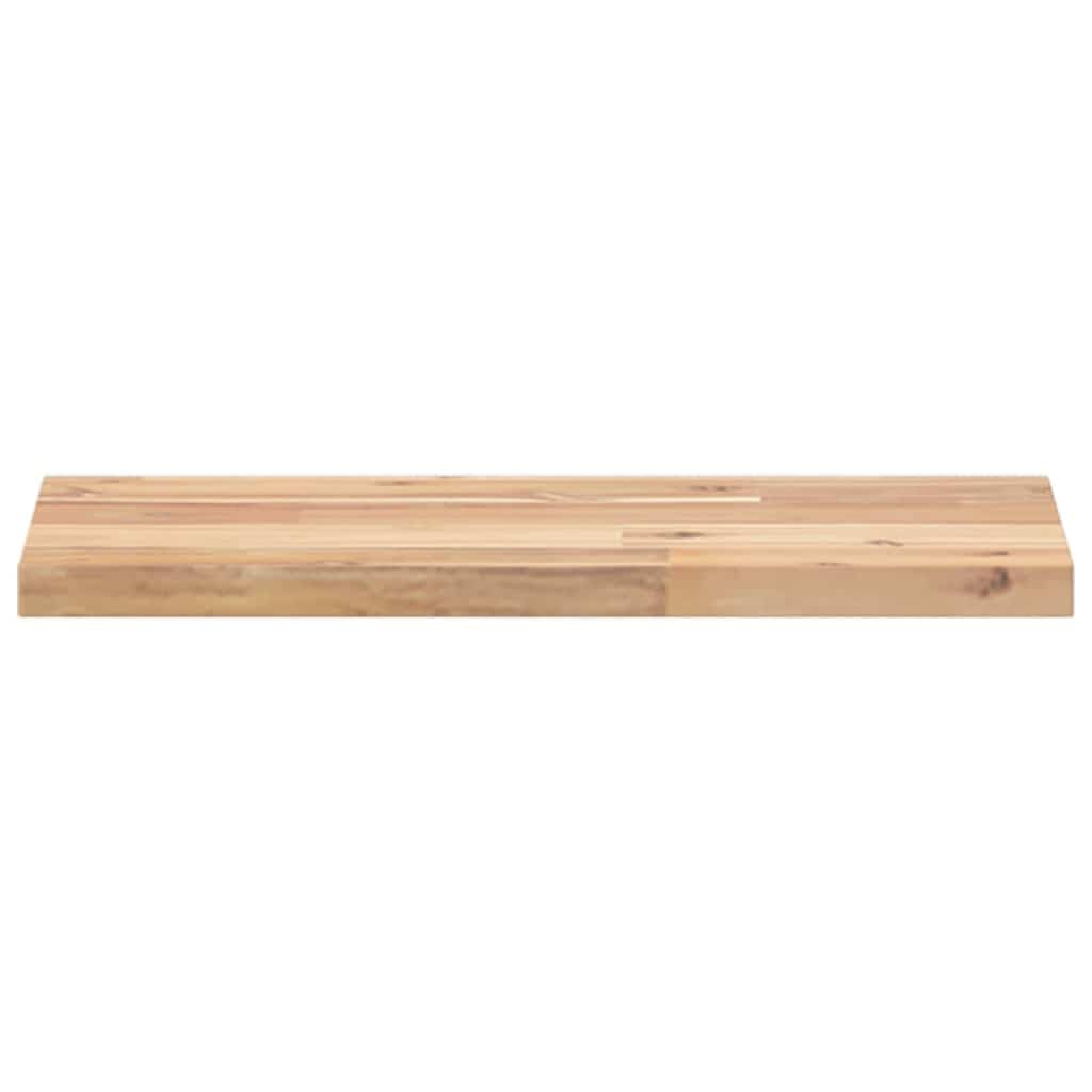 3-częściowy zestaw regałów wiszących z litego drewna akacjowego, nieobrobione, 40 x 20 x 2 cm, prostokątne, uniwersalne do montażu na ścianie, oszczędność miejsca do przechowywania w