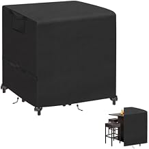 Kovshuiwe 5 Piece Bar Height Patio Dining Set Covers 600D Oxford Fabric Waterproof 60 Inch Square Patio Bar Height Table & Chair Sets Cover, Black